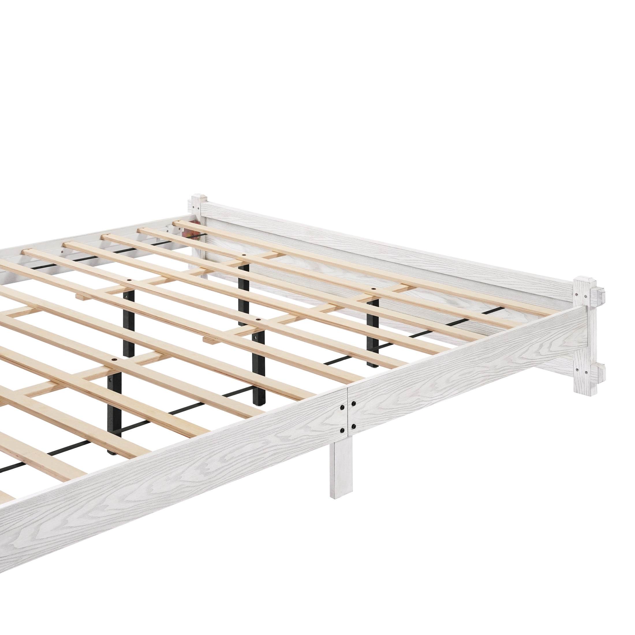 Christopher Knight Home California King Bed Frame with Farmhouse Headboard, Antique White