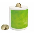 thumbnail image 2 of Lime Green Piggy Bank, Cloudy Shade of Color Pastel Toned Backdrop Irish Tones, Ceramic Coin Bank Money Box for Cash Saving, 3.6" X 3.2", Lime Green Avocado Green, by Ambesonne, 2 of 4