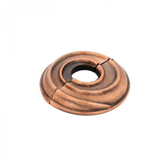 Radiator Flange Spiral Antique Copper Oil Rubbed 3/4" (IPS) pipe flange: 1" inside diameter; 3-1/8" outside diameter