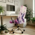 thumbnail image 3 of Xixirimido Hummingbird Pink Floral Print Computer Office Chair Covers Stretchable Soft Fit Universal Desk Rotating Slipcovers, Removable Washable Chair Protector Cover with Button, Large, 3 of 6