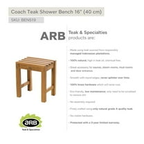 ARB TEAK & SPECIALTIES BEN519 Teak Shower Bench Coach 16' (40 cm)