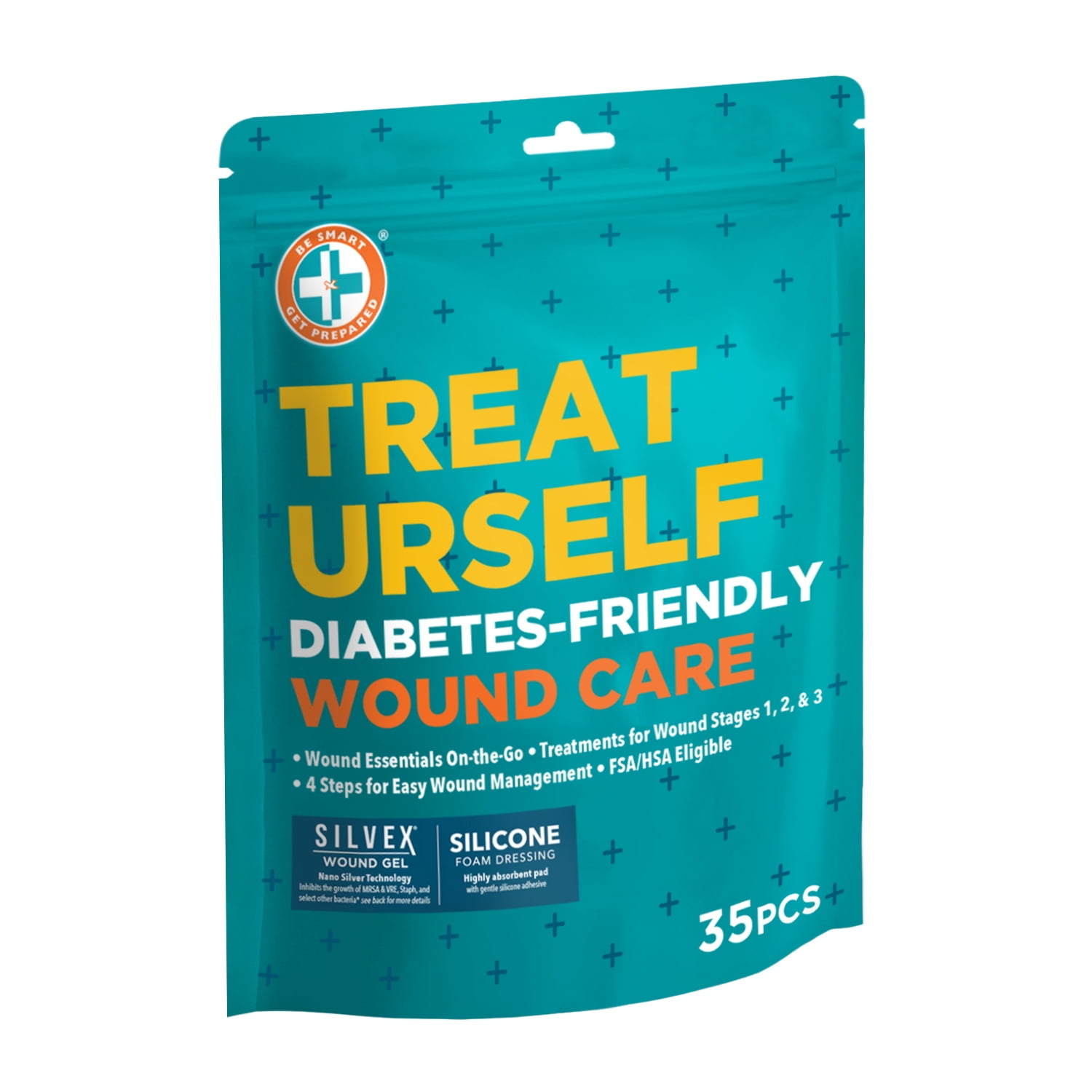 (2 pack) Be Smart Get Prepared, Treat Urself, Diabetes-Friendly Wound Care Kit, 35 Pieces