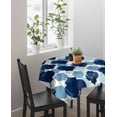 thumbnail image 4 of Navy Blue Geometric Moroccan Suqare Tablecloth - 60 x 60 Inch, Abstract Art Blue Ombre Modern Waterproof & StainResistant Tablecloth, Washable Oil-proof Table Cover for Dining/Party/Wedding/Buffet, 4 of 9