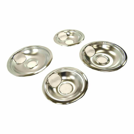 AO68C Universal Electric Range Chrome Reflector Bowls Drip Pan (Best Pans For Smooth Top Range)