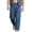 Blue, variant on Men’s Linen-Cotton Beach Pants - Solid Color Straight Leg Casual Trousers with 4 Pockets | Resort Vacation Lightweight Bottoms