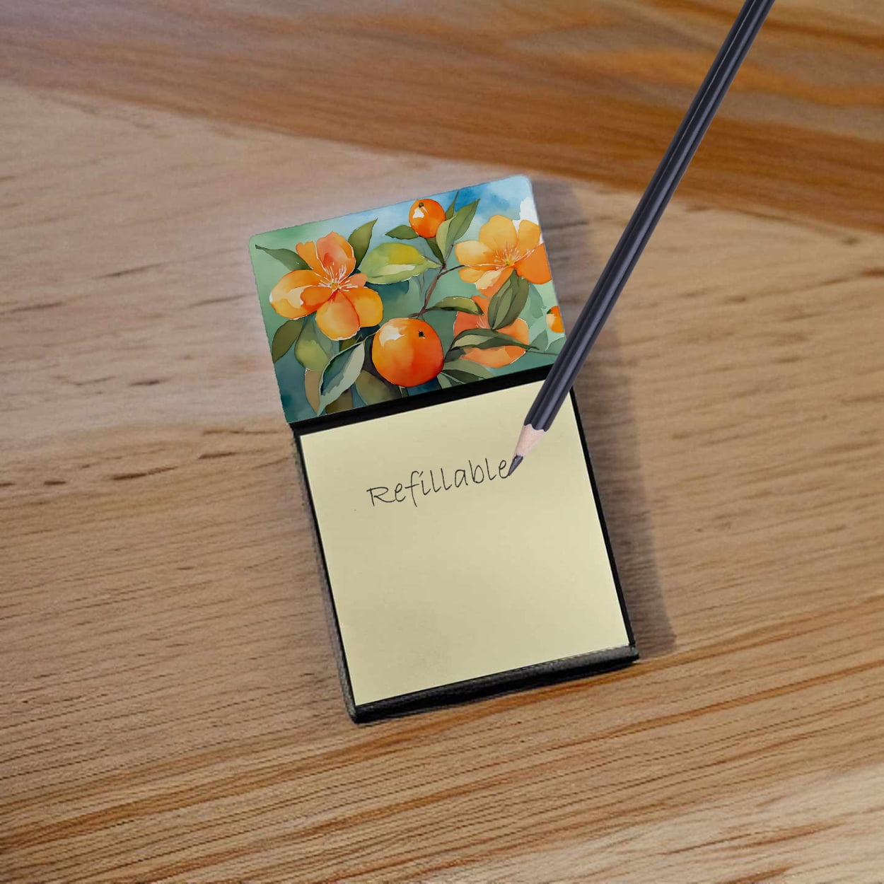 Florida Orange Blossom in Watercolor Sticky Note Holder 3.25 in x 5.25 in