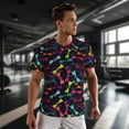 thumbnail image 3 of Wukai Colorful Dragonflies Print Men's Short-Sleeved Mesh T-Shirt,Quick-Dry Short Sleeve Workout T-Shirt-6X-Large, 3 of 8