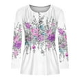 thumbnail image 5 of Utoimkio Women's V Neck Long Sleeve Tops Casual Floral Print T Shirts Basic Blouse Tees Loose Fit Lightweight Tunic Shirts, 5 of 5