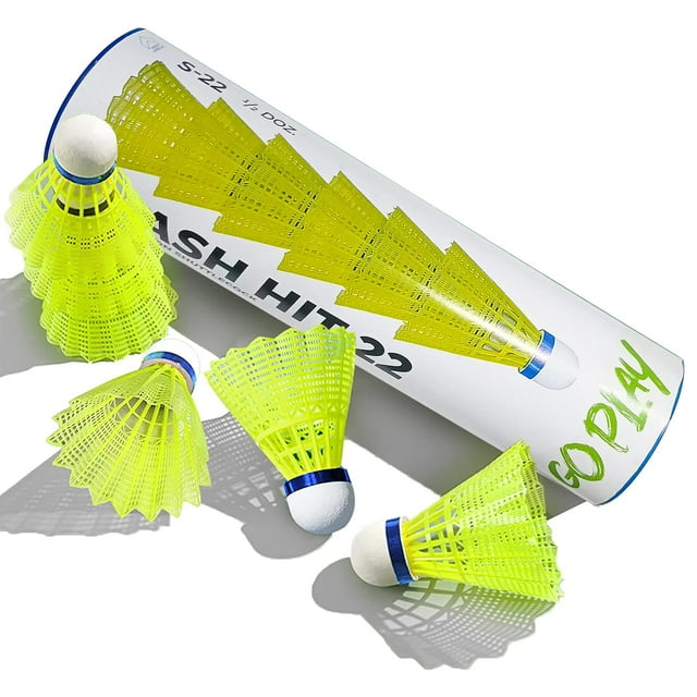 Strauss Smash Hit-22 Vol Stable en Nylon, Récupération Rapide, Vitesse Moyenne Jaune, Lot de 6