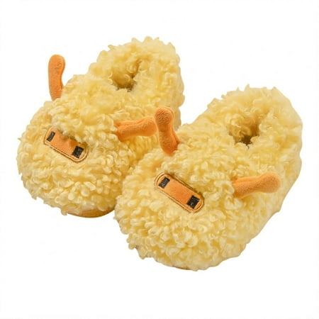 

Toddler Bootie Slippers Fuzzy Anti-Slip Cartoon Plush Slippers Kids Cozy Slip-on Slippers Shoes for House Indoor Bedroom 1-5.5Toddlers