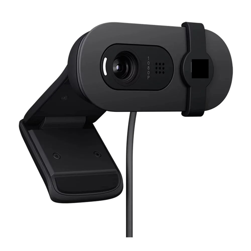90 HD 1080p webcam with automatic light balancing, integrated privacy shutter, and built-in microphone