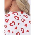 thumbnail image 6 of DARING DIVA Women's Ribbed Knit Pajamas Soft Stretchy O-Neck Short Sleeve Tops L White, 6 of 8