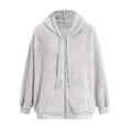 thumbnail image 4 of HAPIMO Rollbacks Womens Fashion Open Front Fuzzy Cardigan Sweaters Batwing Sleeve Lightweight Oversized Loose Knit Sweater Teen Girls Clothes Gray XXL, 4 of 5