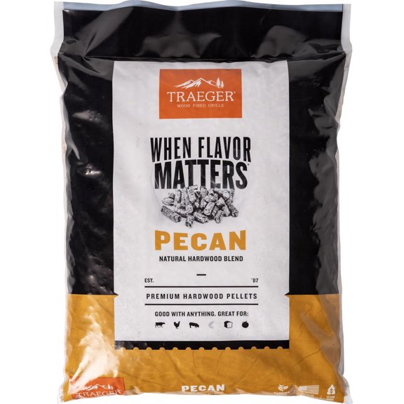 Grills Pecan 100% All-Natural Wood Pellets for Smokers and Pellet Grills, BBQ, Bake, Roast, 18 lb. Bag