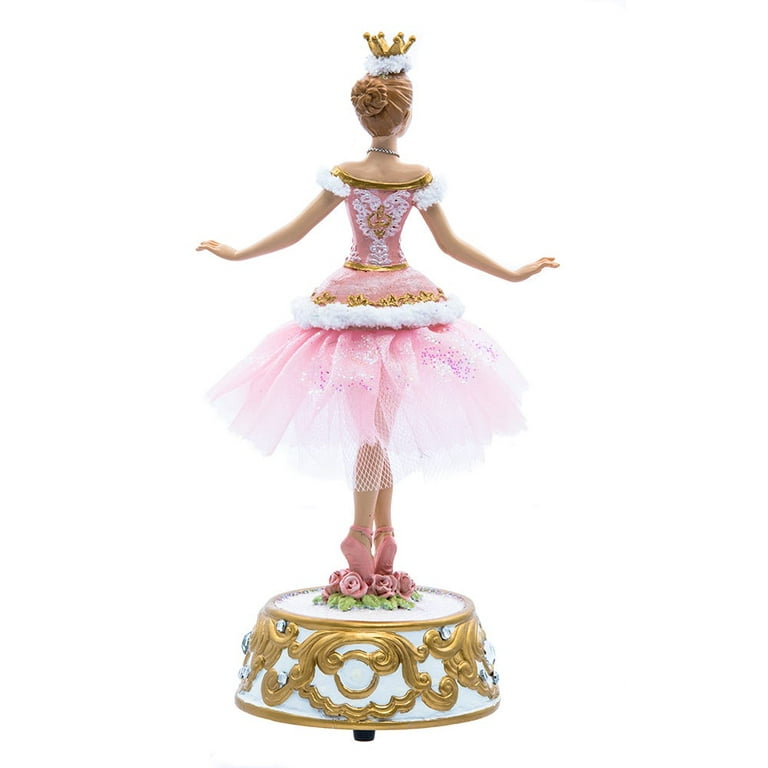 Kurt Adler 10-Inch Pink Ballerina Figure with Musical Base