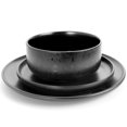 thumbnail image 4 of Gibson 120857.12 Stone Lava Dinnerware Set Service for 4 - Matte Black - 12 Piece, 4 of 7