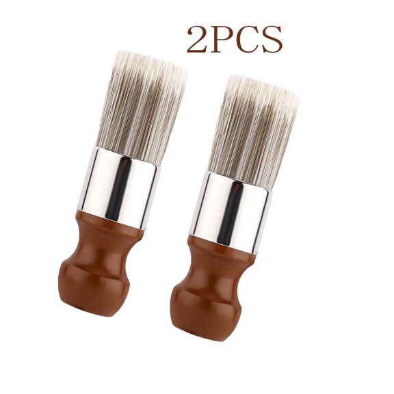 Short Handle Salve Brush for Furniture, Salve Brushes for Furniture, Leather & Wood Care Cleaning Brush with Comfortable Handle Soft Bristles Wax Brushing Tool for Home Car Interiors (Brown)