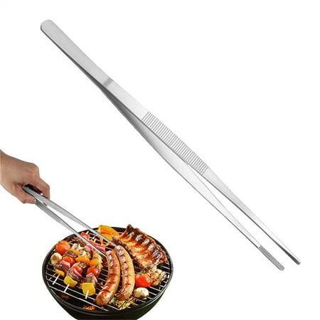 

SomWiBe Food Clips 50% Off Clear! 1pcs Culinary Stainless Precision Tongs With Serrated Tips Plating/Food Presentation Detailing Serving Tongs Kitchen Tweezer Tongs Non Slip Grip