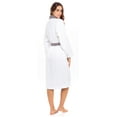 thumbnail image 4 of Women’s 100% Terry Cotton Bathrobe Toweling Dressing Gown Robe Two Tone WhiteGray, 4 of 6