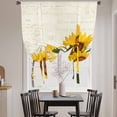 thumbnail image 4 of Sunflower Tie Up Curtain 45 Inches Long, Countryside Yellow Flower Balloon Style Kitchen Window Curtain Over Sink, Small Window Rod Pocket Curtain 34"x45", 4 of 9