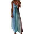 thumbnail image 1 of LAICAIW Robe d'Été Teinture sur Nœuds Florale Col en V Aguichant Sans Manches Femme Longue Mode Ample Maxi Robes Plage Fête Robe d'Été, 1 of 4