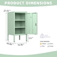 thumbnail image 3 of Table d'Appoint en Métal Verrouillable à une Porte, Table d'Appoint Moderne Minimaliste pour Pièce avec 2 Tablettes Ajustables, Armoire de Rangement Multiple pour Salon et Chambre, Facile à Assembler 27.55"H x 13.78"W x 14.96"D, 3 of 7