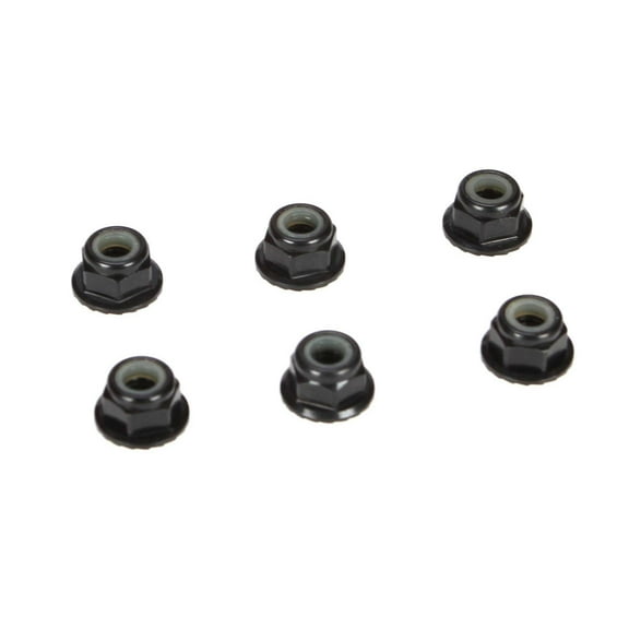 Team Losi Racing 4mm Aluminum Serrated Lock Nuts Black 6 TLR336000 Electric Car/Truck Option Parts