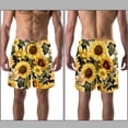 thumbnail image 3 of luoweisi Men's Beach Shorts Quick Dry Swim Trunks with Mesh Lining Sunflower L, 3 of 5