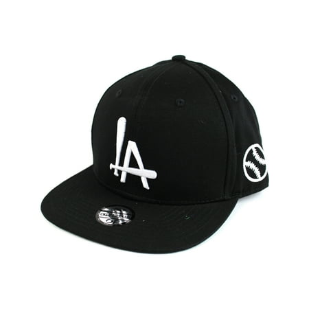 TopCul Men's Baseball Cap LA Embroidered Hip Hop Flat Snapback Hat