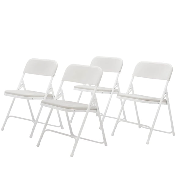 (4 Pack) NPS® 800 Series Premium Lightweight Plastic Folding Chair, White, 480 lbs Capacity CA3