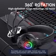 thumbnail image 6 of Wired Gaming Headset with Suspension Headband for PS5 PS4 Xbox PC, Noise Canceling Over Ear Game Headphone with Mic/LED Light - Black, 6 of 8