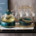 thumbnail image 2 of Nordic Home Kitchen Tabletop Coffee Mug Holder 6 Cups Stand Gold Metal Cups Holders Rack Drain Organizer Rack, 2 of 5