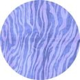 thumbnail image 1 of Ahgly Company Machine Washable Indoor Round Animal Blue Modern Area Rugs, 7' Round, 1 of 4