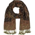 thumbnail image 2 of Sakkas Double Layer Jacquard Paisley Pashmina Shawl / Wrap / Stole - Midnight Blue - One Size, 2 of 4