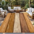 thumbnail image 2 of Farmhouse Yellow Brown Outdoor Rug 3x5 Ft - Reversible Patio Rug Outdoor Camping Rugs, Vintage Wooden Striped Washable Indoor Outdoor Area Rugs, Non-Slip Outdoor Carpet Runner for Deck/Porch, 2 of 8