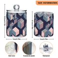 thumbnail image 5 of Yayeee 2 Pack Qtip Holder Bathroom Cotton Swab Canister with Lid Clear Dispenser Set, Dark Cubes, 5 of 6