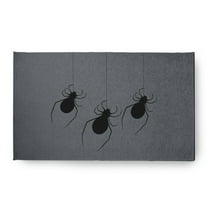 Simply Daisy Hanging Spiders Steel Gray Halloween Chenille Area Rug, 18" x 30"