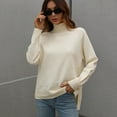 thumbnail image 3 of Vedolay Sweaters for Women Lightweight Sweaters Long Sleeve Crew Neck Color Block Striped Pullover Tops,Beige XL, 3 of 5
