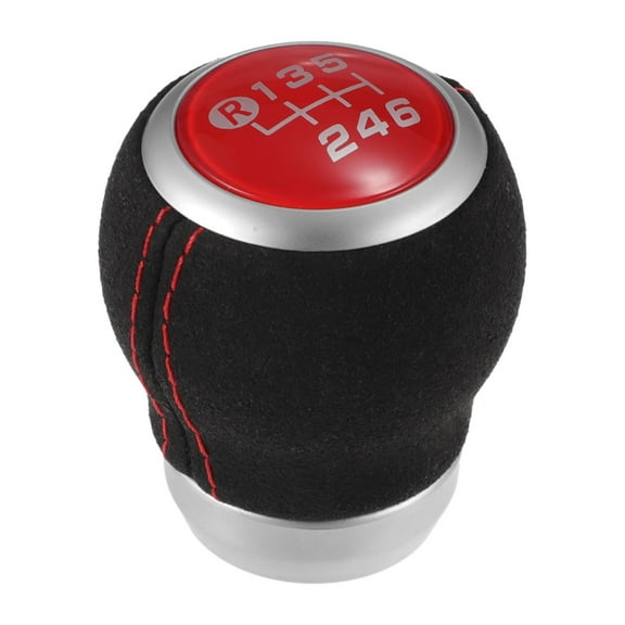 Unique Bargains 6 Speed Manual Gear Shift Head Ball for Subaru Impreza WRX STI 09-21 for Subaru Outback Black Suede Red
