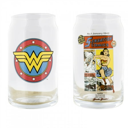 Wonder Woman Comic Art and Logo 2-Pack Glass Set