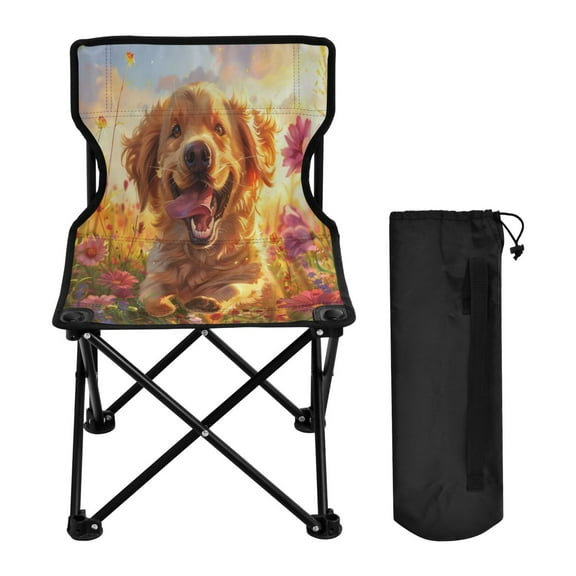 YAZAOO Camping Chairs Modern Happy Paws in Bloom Pattern Folding chair