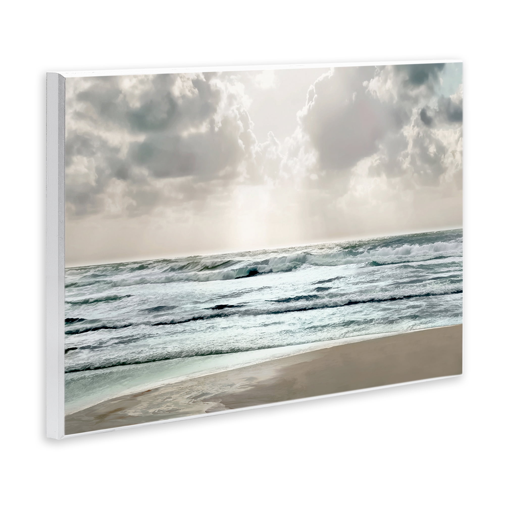 Stupell Industries Cloudy Sunlight Beach Landscape Photography Unframed Art Print Wall Art, 15 x 10