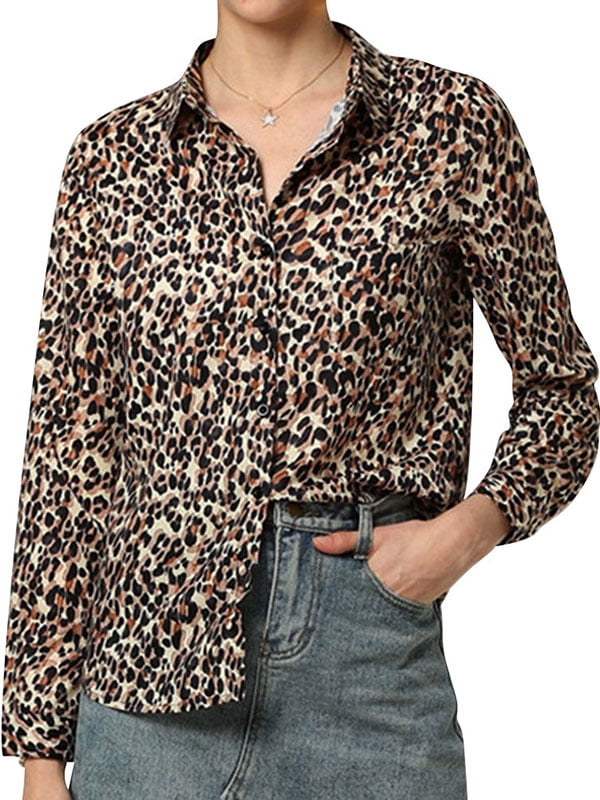 leopard print button up