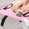 thumbnail image 3 of Foldable Pet Bathing Stand, Pink Hammock Stand with Stable Stainless Steel Frame and Quick-Dry Mesh, Foldable for Trimming, Bathing, Brushing, 3 of 3