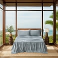 thumbnail image 3 of Coastal Living 4-Piece Green Print Soft Brushed Microfiber Luxury Cooling Sheet Set, King, 3 of 11