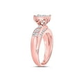 thumbnail image 3 of FB Jewels 10kt Rose Gold Round Diamond Cluster Bridal Wedding Engagement Ring 1/2 Cttw Size 6.5, 3 of 4