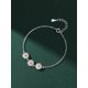 thumbnail image 1 of 1pc S925 Pure Silver Daisy Shaped Double Plated Two Tone Bracelet For Women, Simple & Fashionable, Suitable For Ins & European & American Style, A Birthday Gift For Girls, 1 of 4