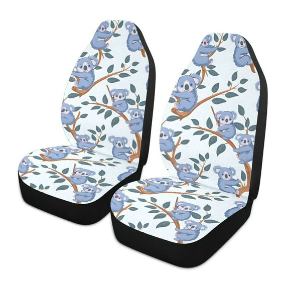 ALAZA Cartoon Koalas Car Seat Covers 2 PCs Universal Auto Front Seats Interior Protector