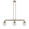 thumbnail image 3 of Innovations Lighting  Beacon 3 Light 39" Stem Hung Island Light Antique Copper/Seedy, 3 of 5