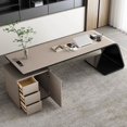 thumbnail image 2 of Corner Office Desk Standing Manicure Luxury Work Desk Drafting Stand Up Compact Japanese Schreibtisch Home Office Accessories My Lux Decor Round, 2 of 11